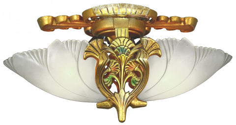 Two-Shade Low Ceiling Fixture by Mid-West c.1930-5