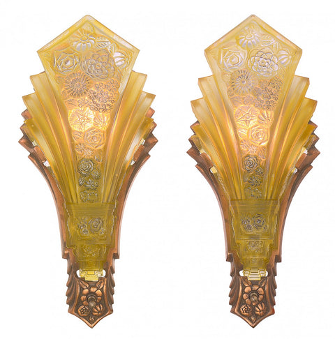 Fine Consolidated Lamp & Glass Co. Martele Sconces