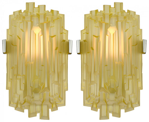 Pair of French Radical Deco Sconces--Refined for the US