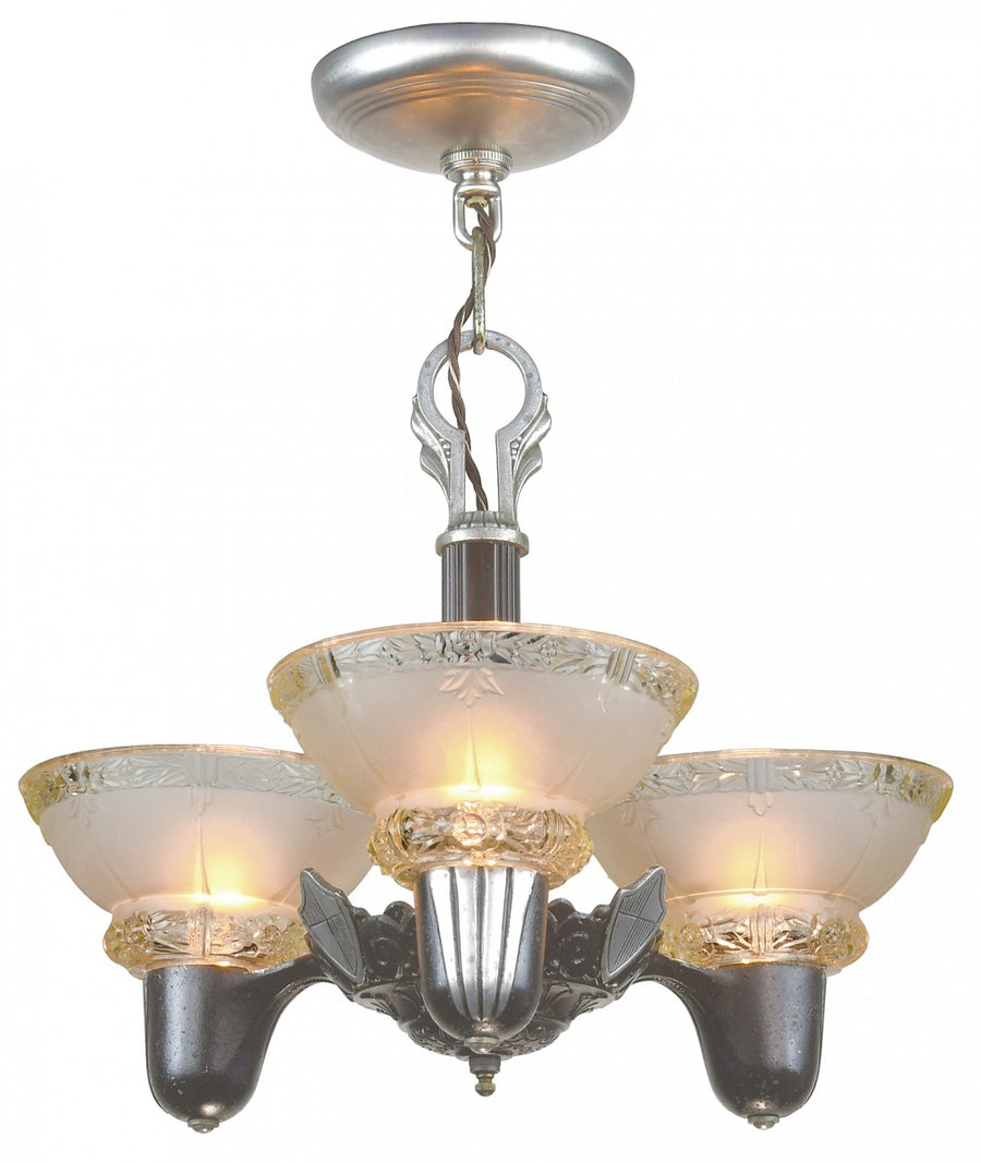 Edwardian Three-Shade Chandelier-Circa 1920