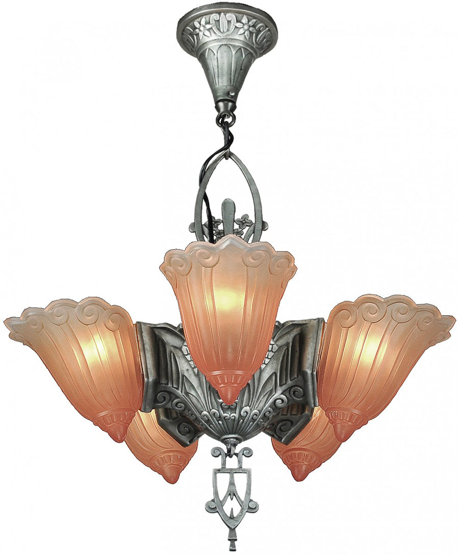 Antique Original Lincoln 5-Light Chandelier