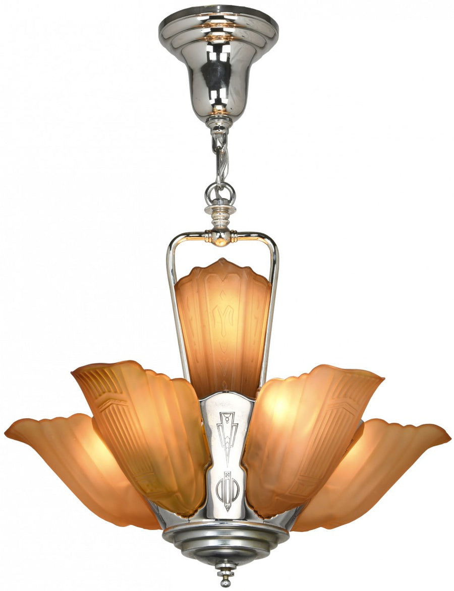 Streamline Art Deco 6-Light Chandelier by Markel
