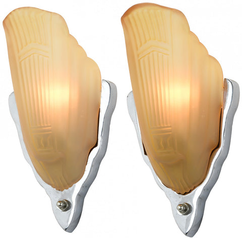 Pair of Streamline Art Deco Sconces by Markel