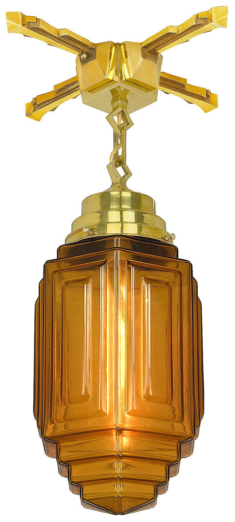 Outstanding French Art Deco Large Pendant Light