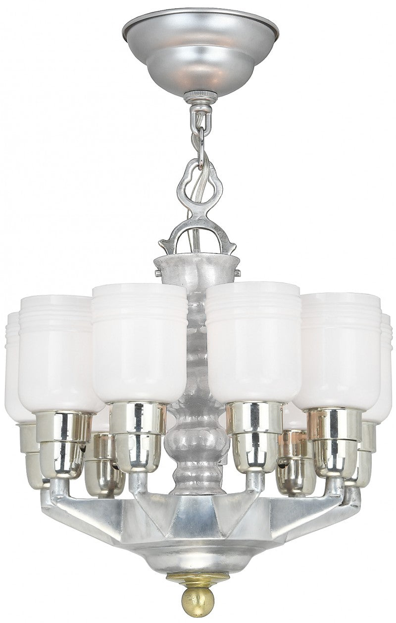 Streamline and/or Mid-Century Modern Design 9-Shade Chandelier