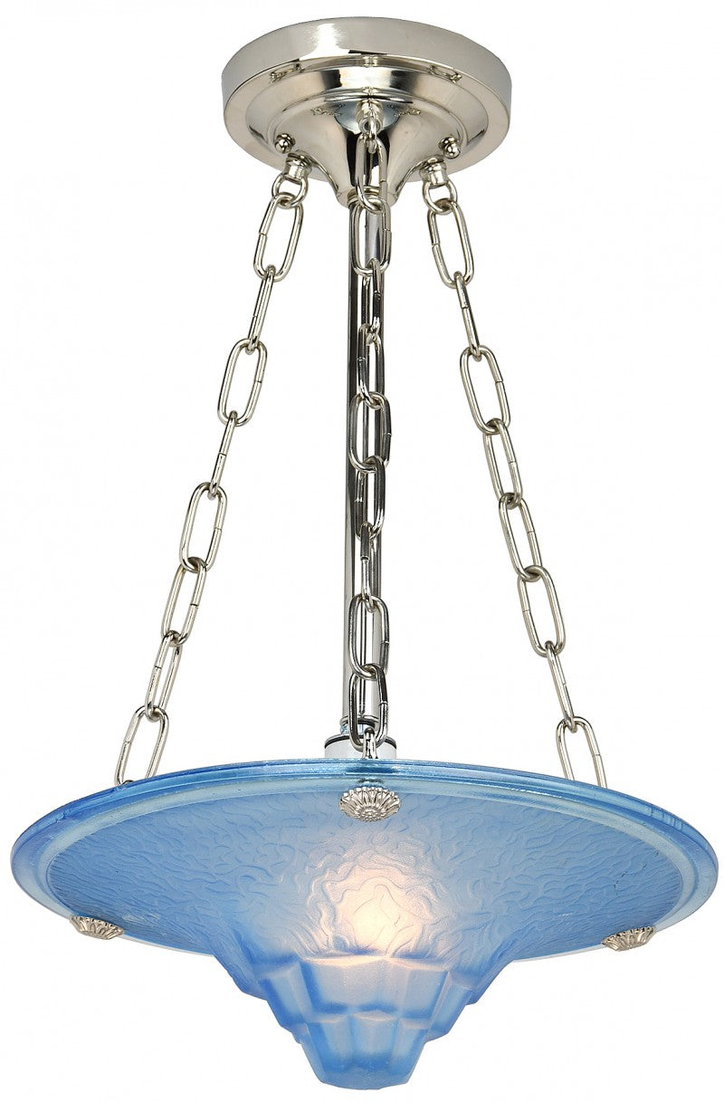 Lovely Smaller French Art Deco Embossed Ceiling Chandelier Bowl