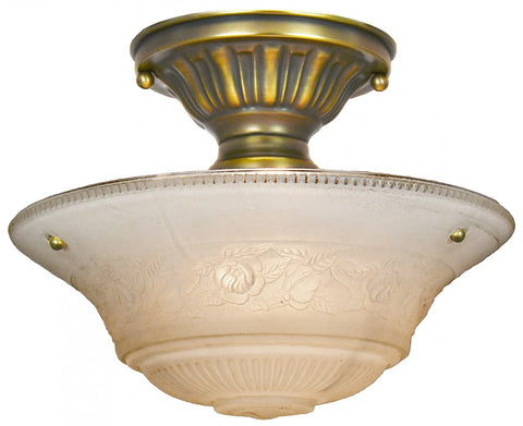 Frosted Antique 3-Chain Bowl Shade Ceiling Light