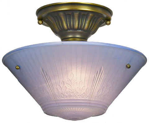Blue Antique 3-Chain Bowl Shade Ceiling Light