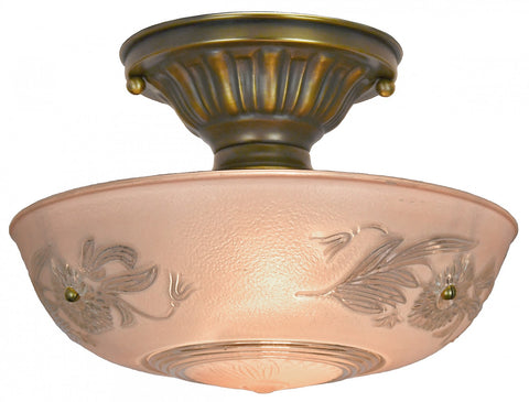 Antique 3-Chain Bowl Shade Ceiling Light