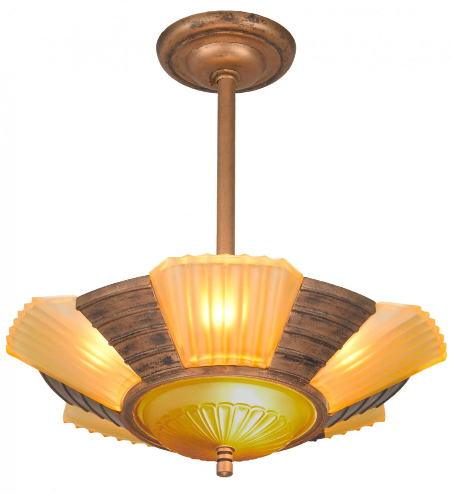 Art Deco Streamline Slip Shade Chandelier-Circa 1935
