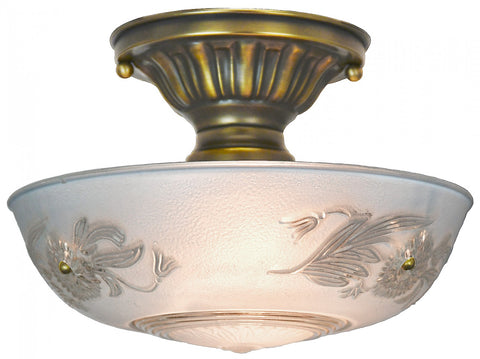 Antique 3-Chain Bowl Shade Ceiling Light