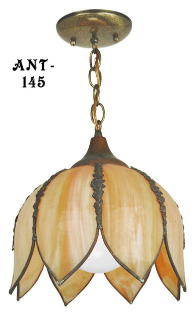 Antique Art Glass Pendant Light