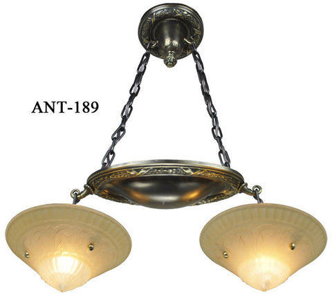 Antique Ornate 2 Light Pendant C1900-10