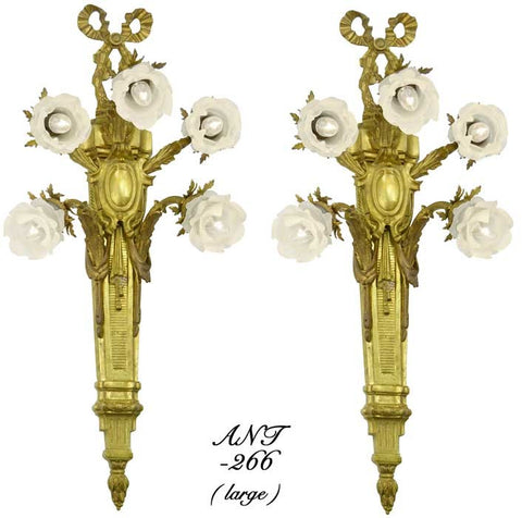 Pair of French 5-light Large Outstanding Sconces, Circa 1910-20+