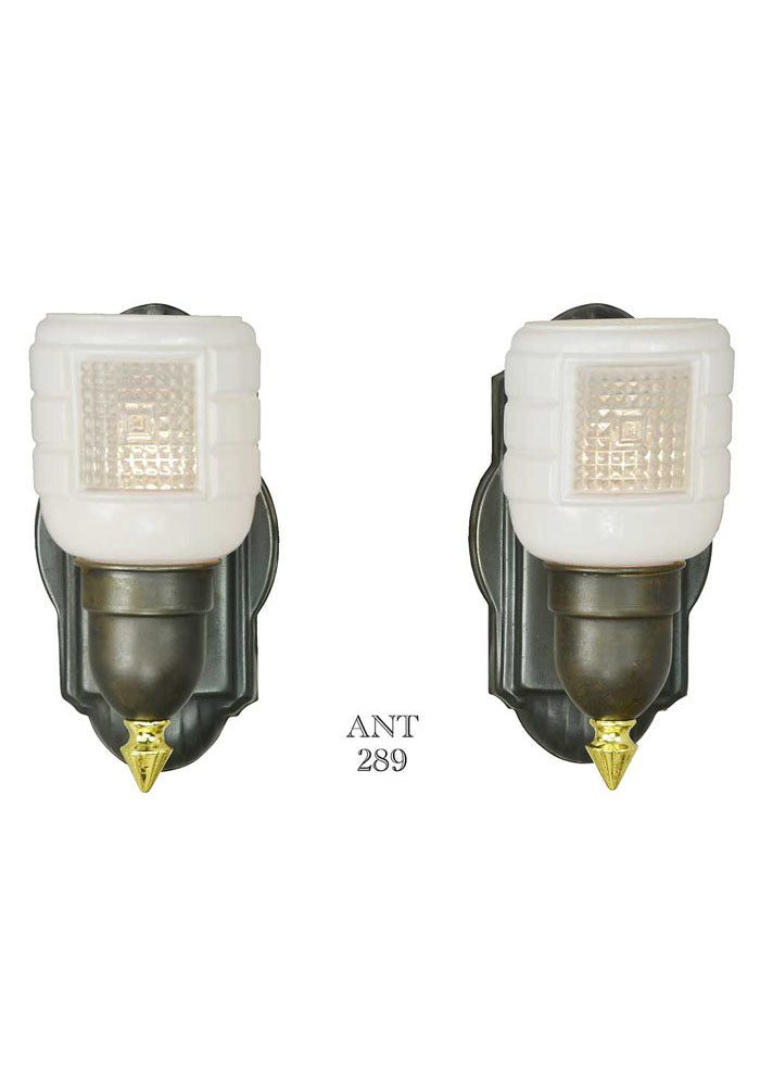American Pair of Art Deco Streamline Design Sconces
