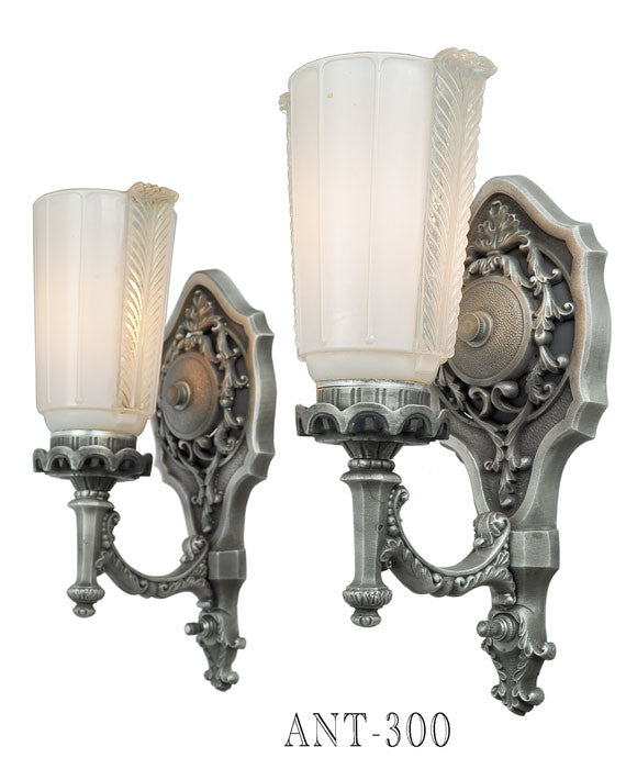 Antique 1920's Lovely Pair of Edwardian Wall Sconces