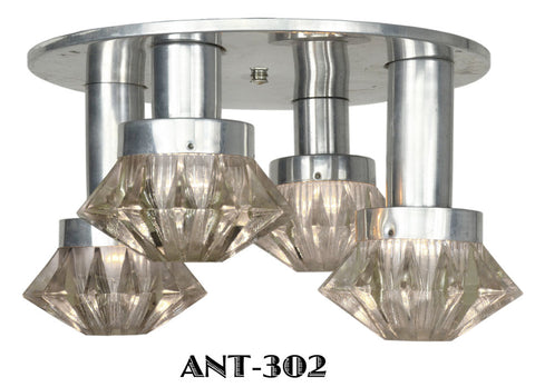 Mid Century Modern French Semi Flush Mount Chandelier Ceiling Light