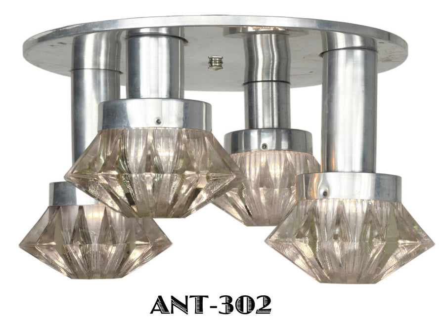 Mid Century Modern French Semi Flush Mount Chandelier Ceiling Light
