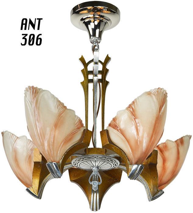American Art Deco STREAMLINE Chandelier