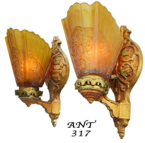 Art Deco - Lovely pair of 1920 Art Deco Wall Sconces
