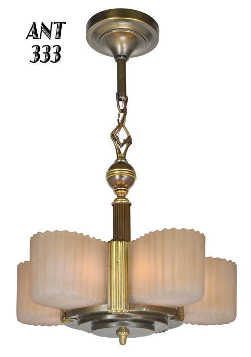 Art Deco Streamline Markel Five Light Chandelier