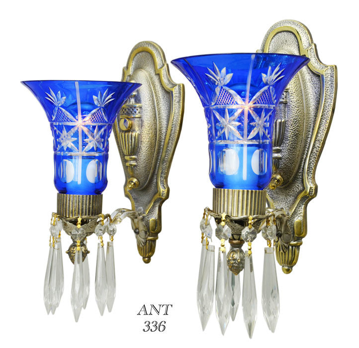 Art Deco - Lovely Pair of 1920-30 Art Deco Wall Sconces