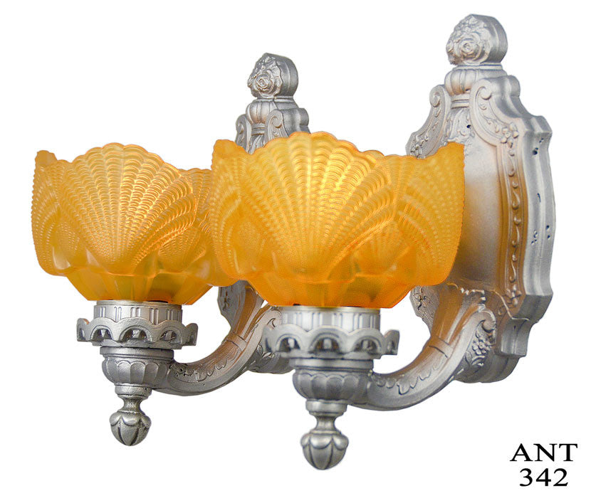 Restored Antique Set of Circa 1920s Wall Sconces