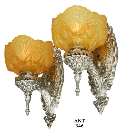 Circa 1920's Pair of Neo-Rococo Style Wall Sconces