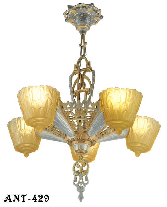 Art Deco "Nile": Chandelier by Lincoln Mnf