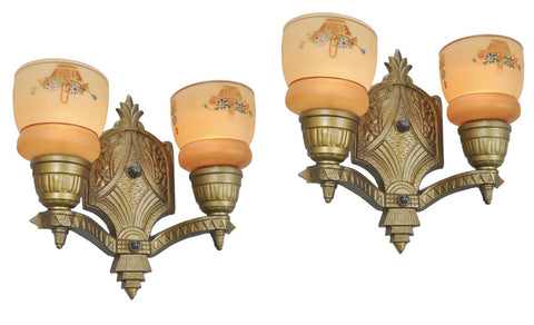 Pair of Circa 1920-1935 Art Deco Wall Sconces