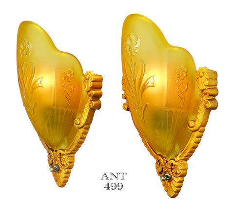 Art Deco Pair of Antique Wall Sconces by Markel Circa 1936
