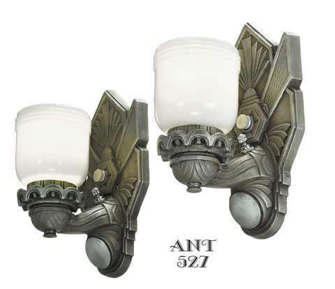 Art Deco - Pair of Restored Depression Era Wall Sconces Circa 1930s