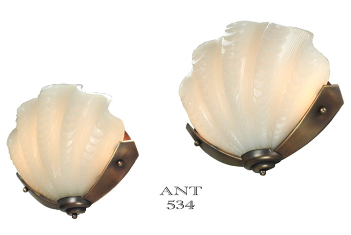 Art Deco Clamshell Odeon Theater Wall Sconces Antique Theatre Lights