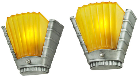 Art Deco Streamline Design Pair of Antique Wall Sconces by Mid West
