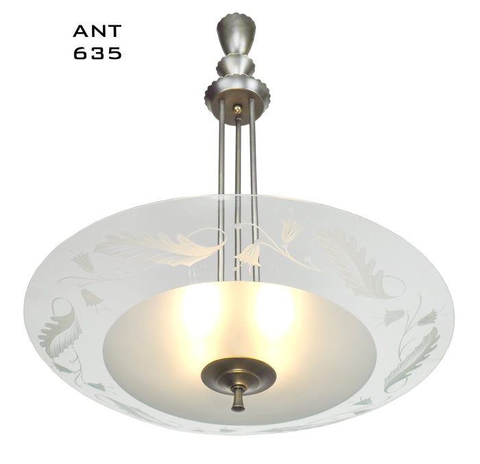 MidCentury Modern Vintage Chandelier Lens Bowl Ceiling Light Fixture