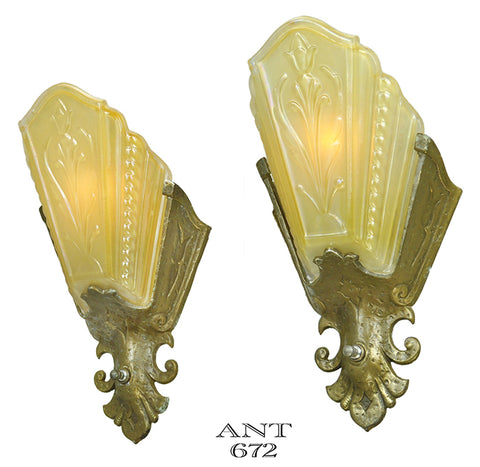 Art Deco Wall Sconces Antique 1930s Slip Shade Berkeley Lights Virden