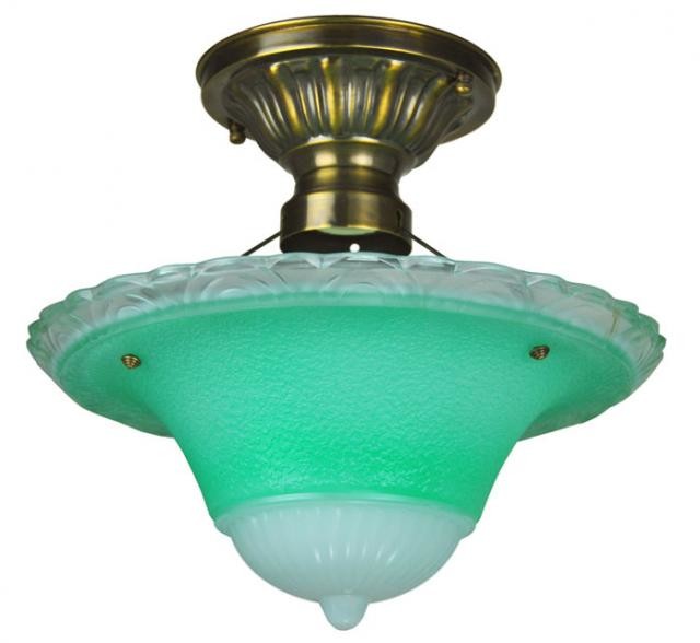 Antique Glass Ceiling Bowl Light Fixture