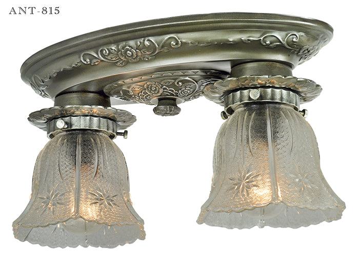 Edwardian Style Flush Mount Close Ceiling Fixture Antique 2-Light