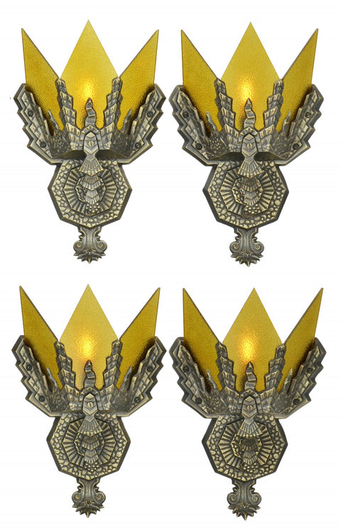 Art Deco Pair of Wall Sconces Circa 1930s Vintage Lighting Fixtures