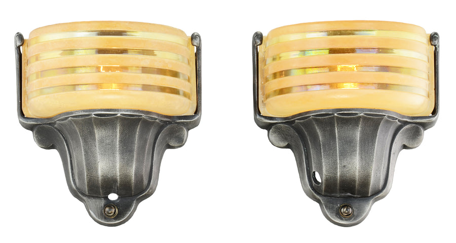 American Art Deco Streamline Sconces by Virden