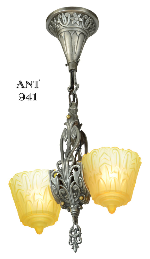 Art Deco Slip Shade Pendant by Lincoln Mnf