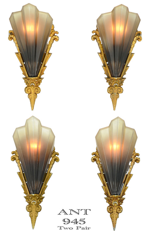 Two Pair Soluere Sconces by Mid West Mnf 1930