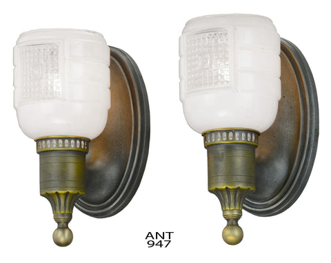 American Pair of Art Deco Streamline Design Sconces