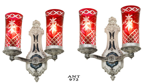 Lovely Pair of 1920-30 Louis Style Edwardian Era Wall Sconces