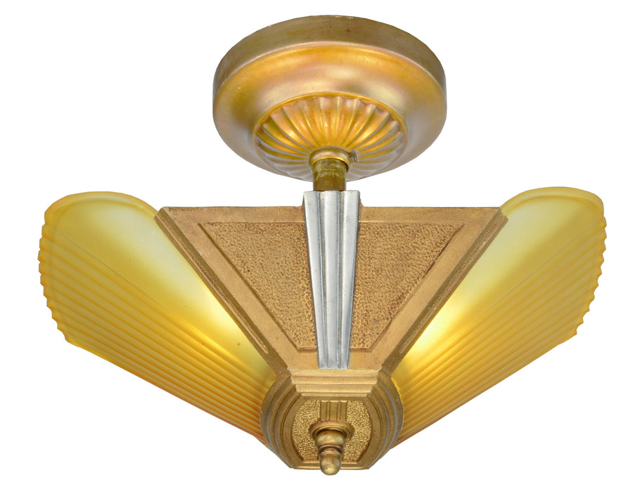 Art Deco Slip Shade Streamline Pendant--Circa 1935