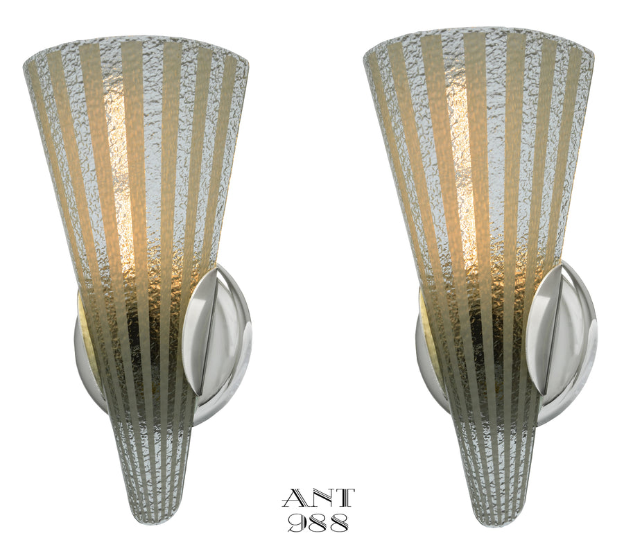Mid Century Modern Pair of Wall Sconces