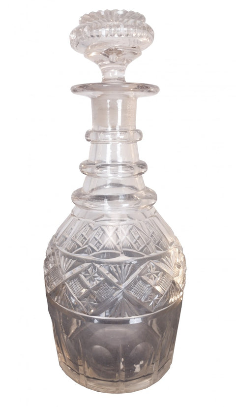 Antique Hand Cut Lead Crystal Decanter