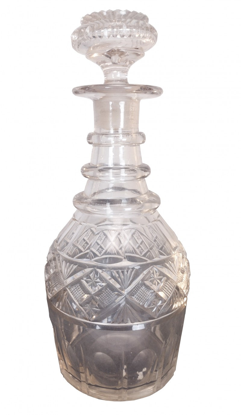 Antique Hand Cut Lead Crystal Decanter