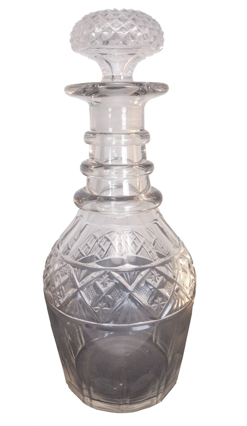 Antique Hand Cut Lead Crystal Decanter