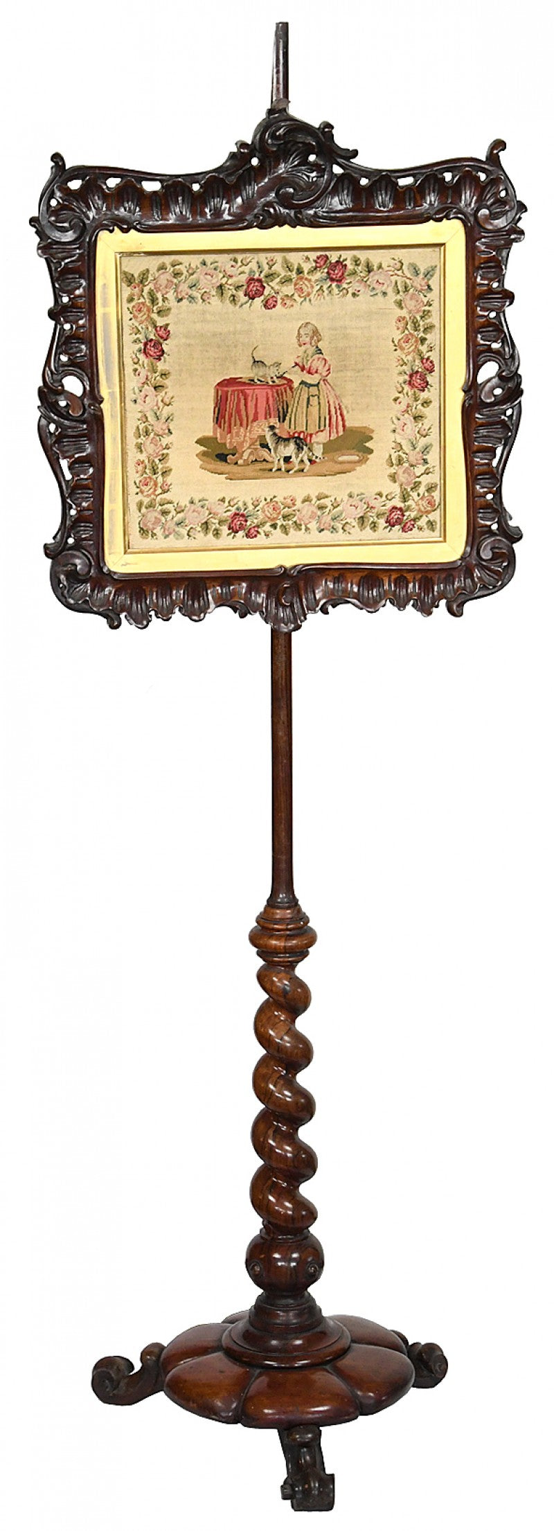 Antique Victorian Fire Screen ca.1840